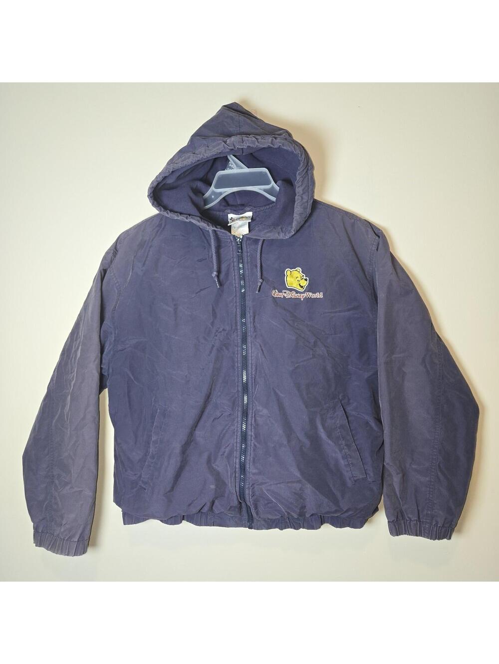 Vintage Walt Disney World Winnie The Pooh Navy Blue Full Zip Jacket Size M